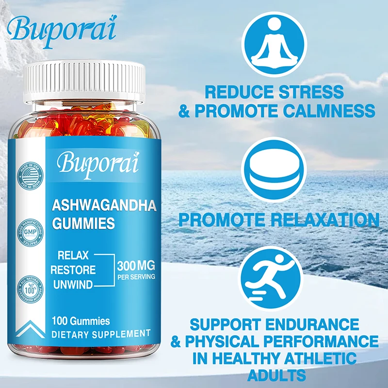 Ashwagandha Extract Root - Ashwagandha Gummies - Reduce stress,Improve Sleep,Control