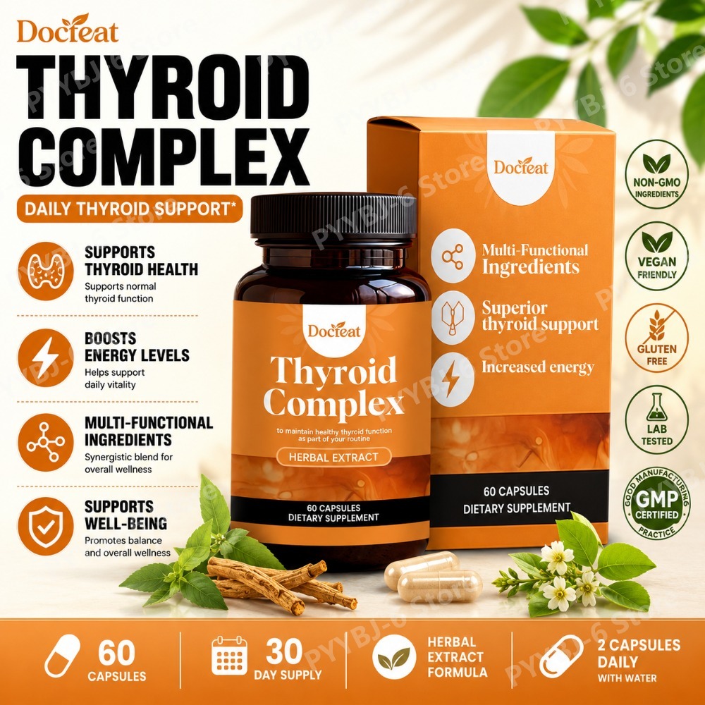 Ashwagandha Extract Root - Docteat Thyroid Support Capsules with L-Tyrosine