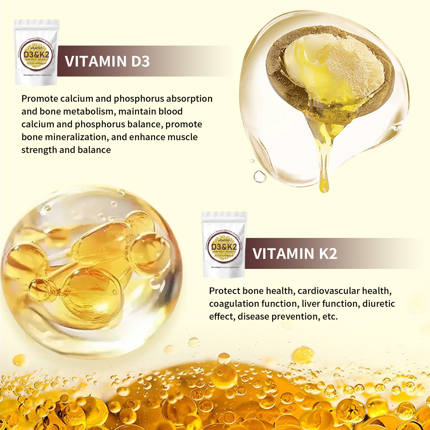 Vitamin D3 K2 Softgels - Vitam - Vitamin D3 K2 Drop recension och pris