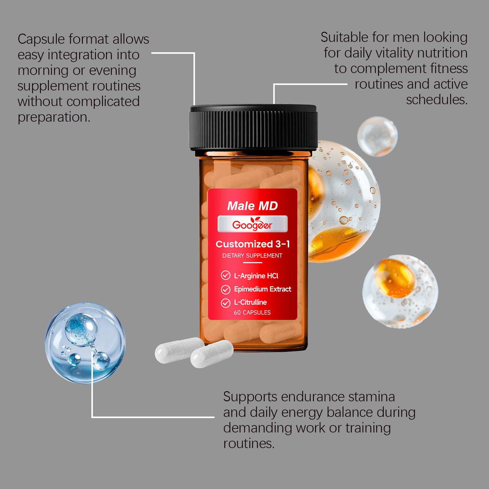 GOOGEER Men's Health Capsules  - Nutrition For Health Fitness & Sport Melvin Williams recension och pris