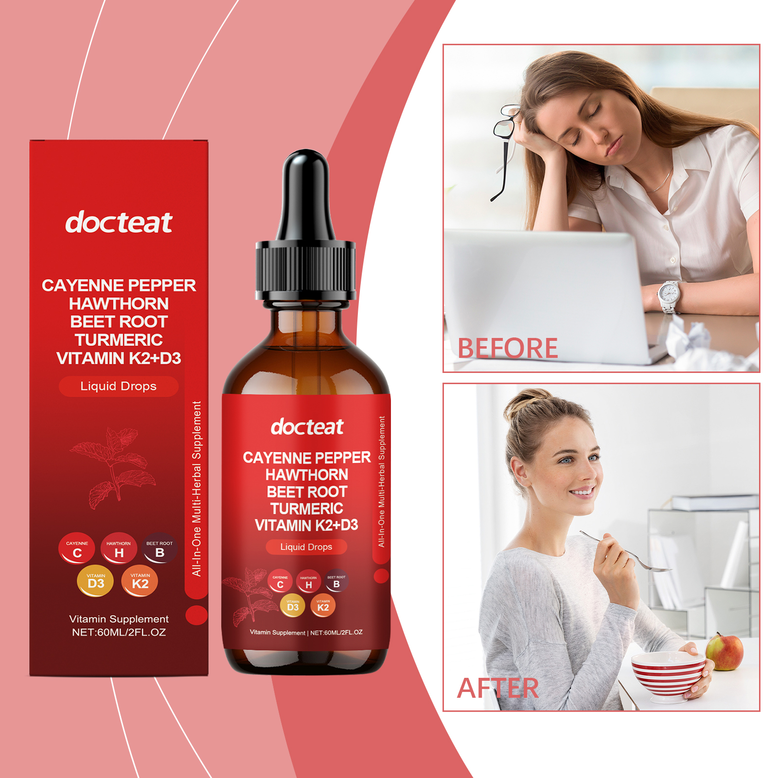 Cayenne Pepper Drops with Hawt - Vitamin D3 K2 Drop recension och pris