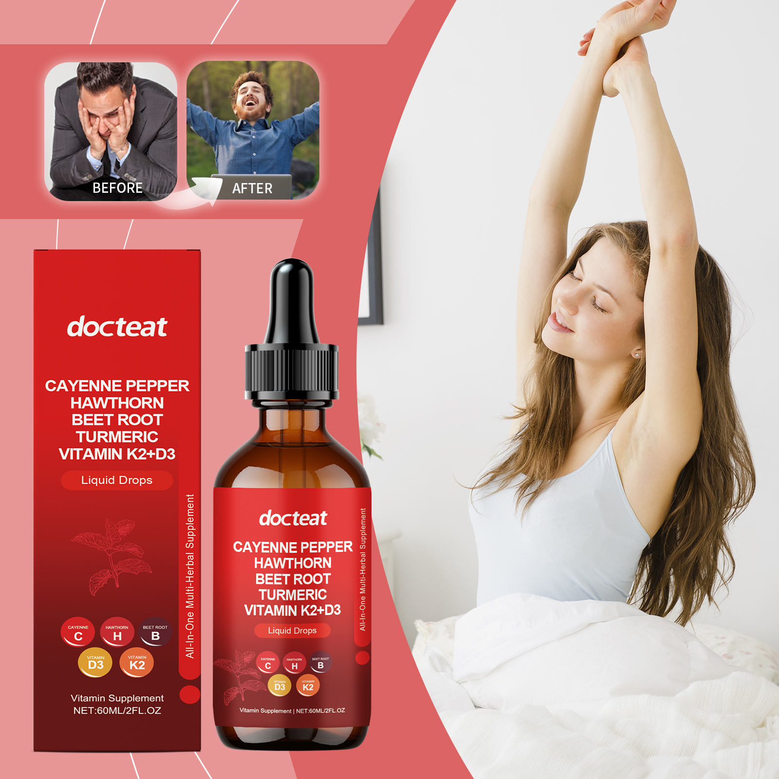 Cayenne Pepper Drops with Hawt - Vitamin D3 K2 Drop recension och pris