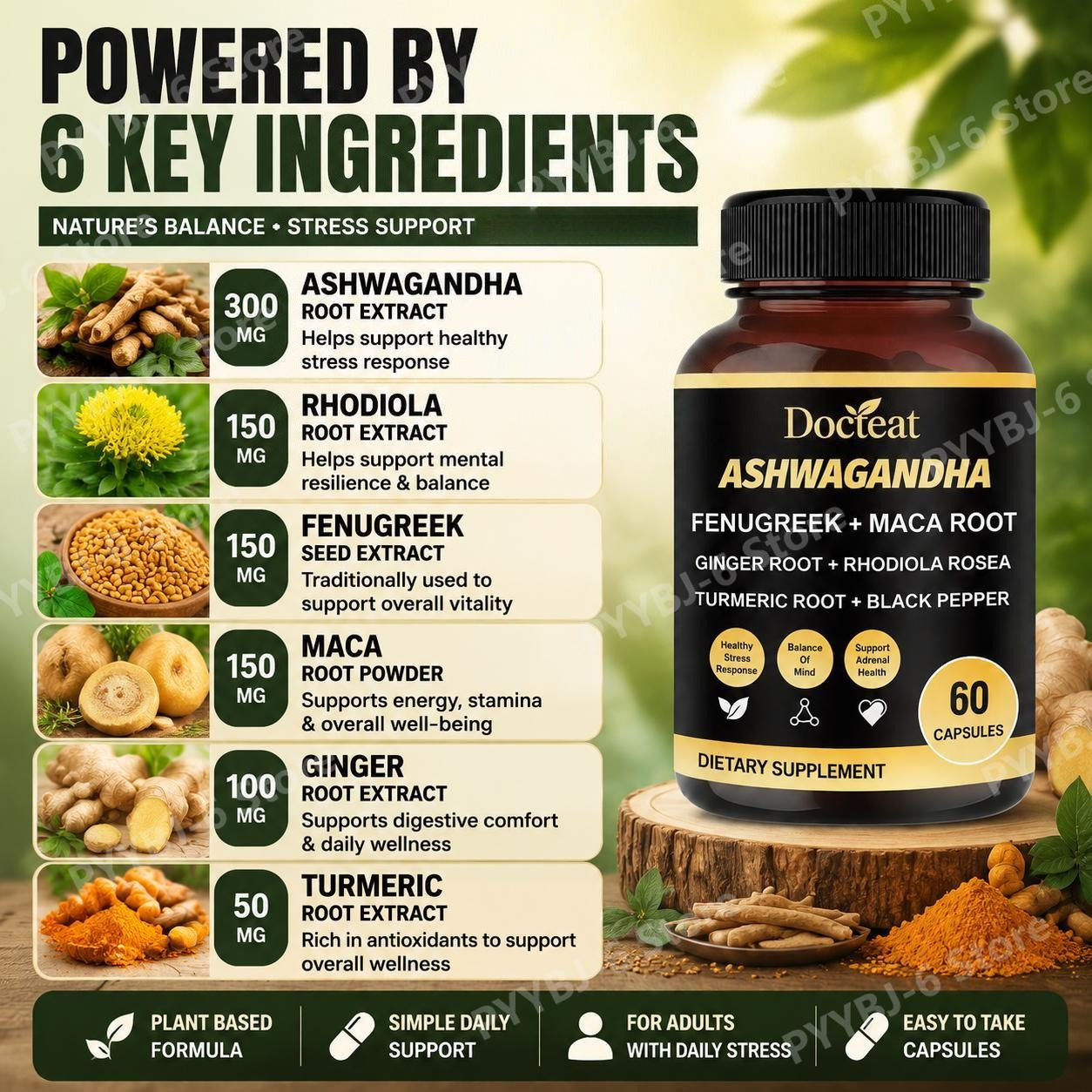 Docteat Ashwagandha Fenugreek  - Ashwagandha Extract Root recension och pris