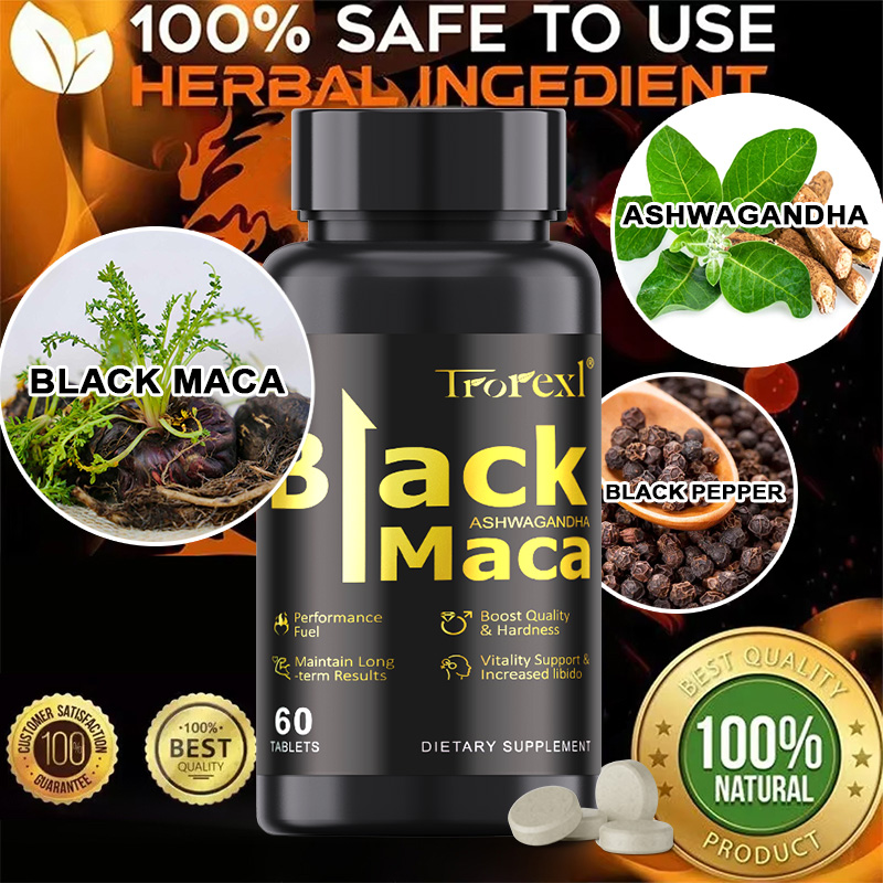 Natural Black Maca Tablets wit - Ashwagandha Extract Root recension och pris